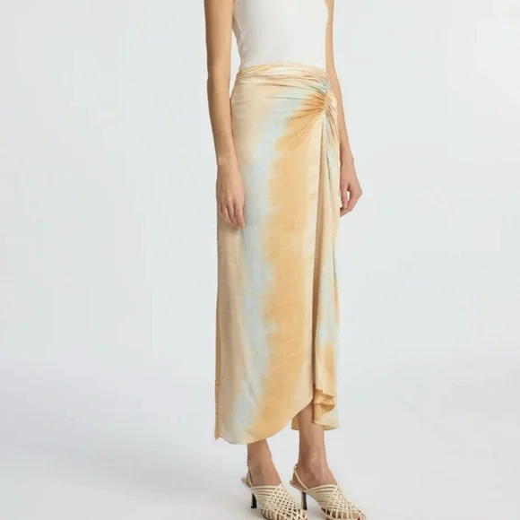 A.L.C Grace Dyed Rushed Midi Skirt size 6 - Picture 11 of 12